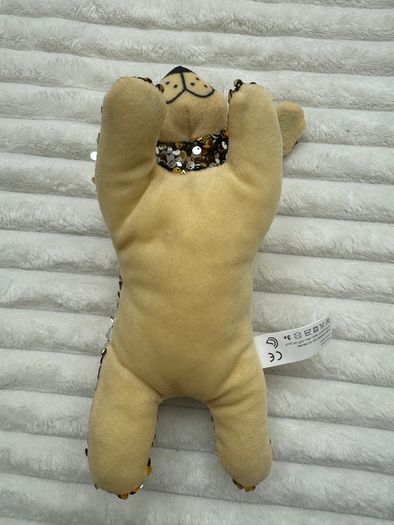 Sequin Collection Dog Plush Gold & Silver Reversible Sparkle Soft lying Used Please look at the pictures
