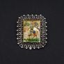 Antique Persian Hand Painted MOP Silver Brooch Image 10