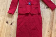red skirt suit Anne Klein