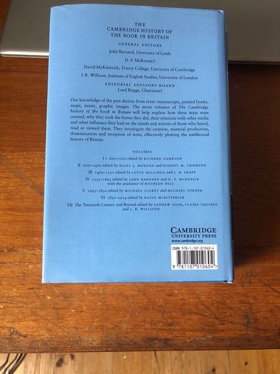 The Cambridge History of the Book In Britain