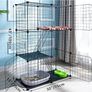 3 Tier Pet Playpen DIY Small Animal Cage Guinea Pig Rabbits Hamster Bunny Puppy Cat Metal Exercise Fence Enclosure Run Cage Metal with 3 Doors 2 Ladders 24 Panels Black 109 x 75 x 39 cm Image 2
