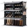 Shoe Storage, Oversized 2 x 7 Tier Shoe Rack Organiser to 28 Pair Shoes, Multifunctional Dust-proof Shoe Storage Cabinet for All Kinds of Shoes, Books, Toys and Clothing (MULTIPLE COLOURS/SIZES) Image 2