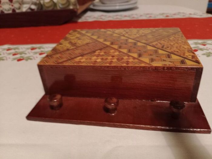 Yosegi letter rack ,wall mounted, marquetry, wooden letter rack