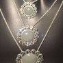 Pilgrim  Tiered Diamante Grey Necklace Image 6