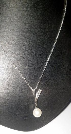 Vintage Hallmarked Silver Pearl & White Topaz
