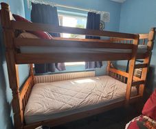 wooden bunk beds