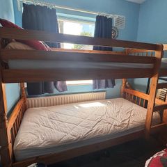 wooden bunk beds