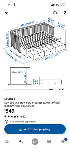 Hemnes ikea white day bed
