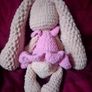 Crochet bunny with pink dress Image 4
