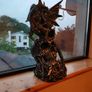 Mythical 18 Inch Black Dragon on Skull Statue - Go Image 2