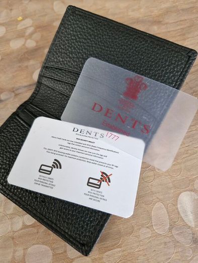 DENTS leather card holder with RFID blocking
