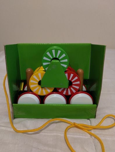 Brio Pull Along wooden Spin Top toy