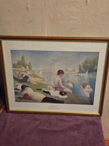 "Bathers at Asnieres" By Geogres Seurat - Framed Print