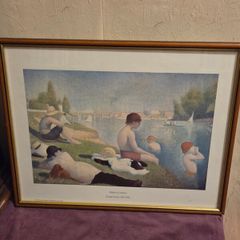 "Bathers at Asnieres" By Geogres Seurat - Framed Print