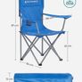 Set of 2 Folding Camping Chairs, Comfortable, Heavy Duty Structure, Max. Load Capacity 150 kg, with Cup Holder, Outdoor Chairs, Blue (FREE SHIPPING) Image 4