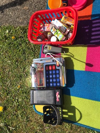 Kids sweet shop and cash register toy