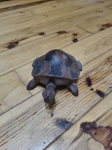 hand crafted wooden turtle