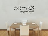 dogs leave pawprints on your heart WALL STICKER