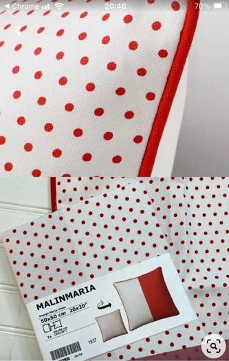 IKEA Malinmaria 50 cm by 50'cm Orange Polka Dot Cushion covers ( 2 ) - Brand new