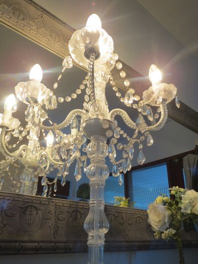 5 arms candelabra shabby chic lamp