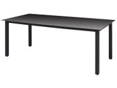 Garden Table Black 190x90x74 cm Aluminium and Glass