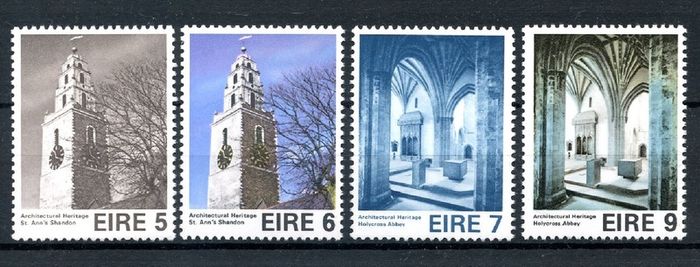 Ireland 1975 Scott # 376-379 European Architectural Heritage Year - Value 4.00 Euro - Mint Never Hinged