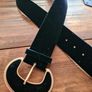 Zara Black Velvet Belt with Golden Buckle Image 2