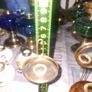 4 Beautiful Old Mirror Blue, Green, Brown Glass Oil Lamps, Postage Available Image 5
