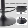 2x Modern Adjustable Swivel Bar Stools Kitchen Chairs, Faux Leather, Black Image 8