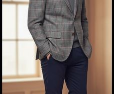 Top French Designer Cerruti 100% Men's Wool Plaid Sports Jacket