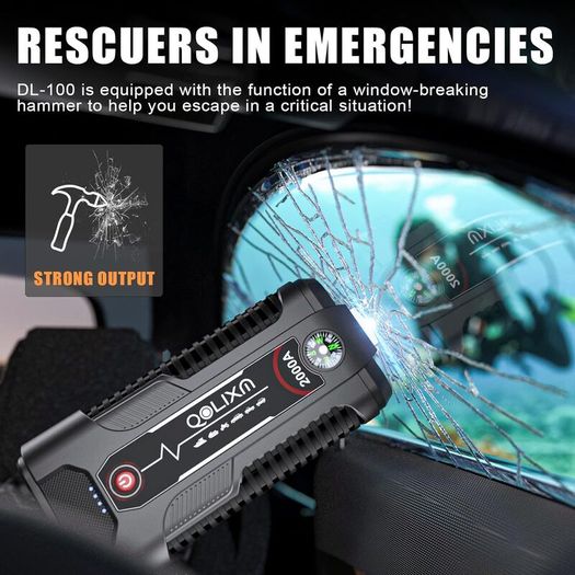 Dl100 Jump Starter, 2000A 18000mAh Battery Starter for Up 8.0L Gas/7.5L Diesel Engines, Car Starter