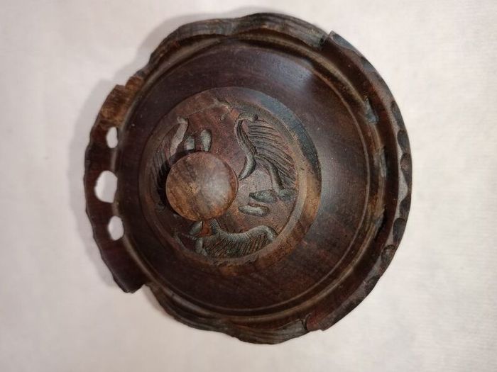 Antique Hand Carved Hardwood Treen Box
