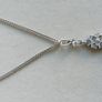 Vintage Circa 1990s 18k white Gold 750 Natural Diamonds and Sapphire Decorated Necklace L 13,5" - 10,80g Image 3