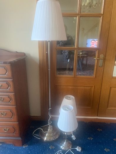 Floor Lamp and 2 table lamps