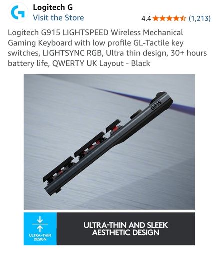 Logitech G915 LIGHTSPEED Wireless Mechanical Gaming Keyboard , Brand New + Spare Keycaps