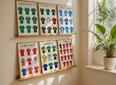 Irish Gaelic Football and Hurling GAA County Poster, A History of each County