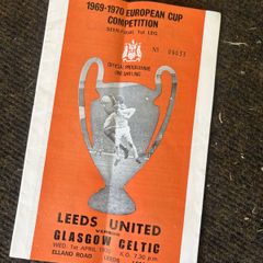 Rare 1970 European Cup Semi Final Programme Leeds United v Celtic 1st Leg Elland Road