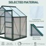 Polycarbonate 6.2 ft W x 4.3 ft Greenhouse Image 8