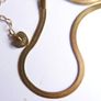 Vintage Gold Plated Flat Chain Necklace length 17" Image 9