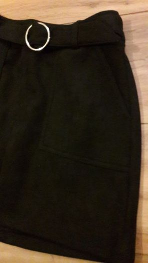 Bershka black suede skirt size UK small