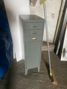 Mid century bisley metal cabinet on legs