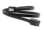 3 X Black SATA Data Cable 39Cm 6Gb/S Straight/Straight with Locking Latch (Brand New/Warranty)