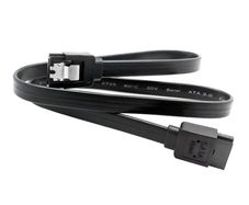 3 X Black SATA Data Cable 39Cm 6Gb/S Straight/Straight with Locking Latch (Brand New/Warranty)