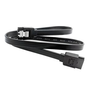 3 X Black SATA Data Cable 39Cm 6Gb/S Straight/Straight with Locking Latch (Brand New/Warranty)