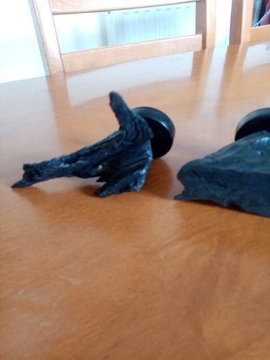 Pair of wooden candle holders