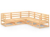 5 Piece Garden Lounge Set Solid Pinewood