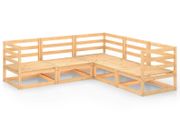 5 Piece Garden Lounge Set Solid Pinewood