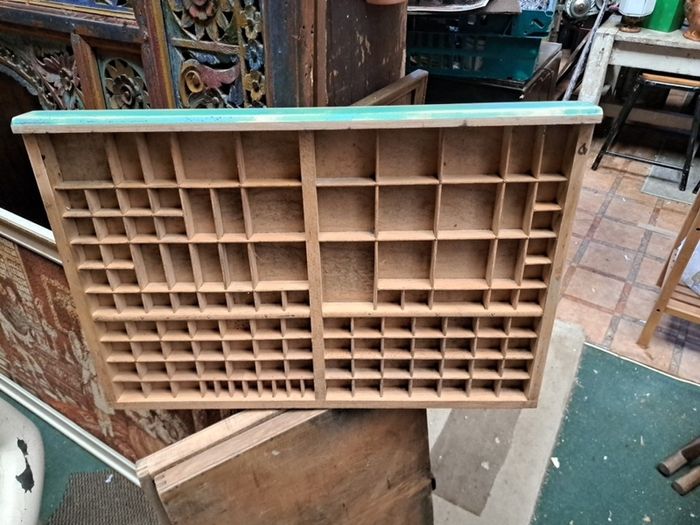 Vintage Wooden Printers Tray