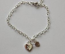 925 Stamped Silver Heart Charm Bracelet