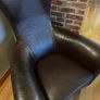 Brown Leather Armchair with Foot Stool Image 6